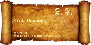 Rick Havaska névjegykártya